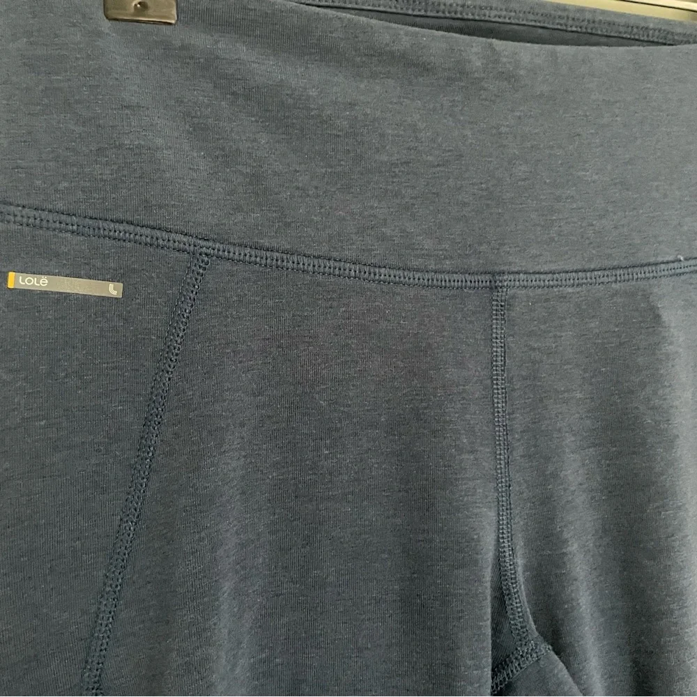 3 for $30 | Lole Cropped Tie Workout Leggings – Navy Blue Activewear Yoga Pants - Picture 3 of 7
